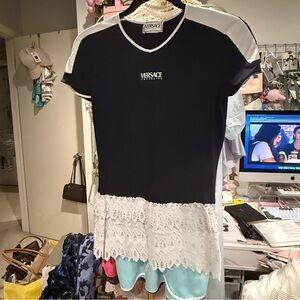 Versace Black and White Logo T-Shirt